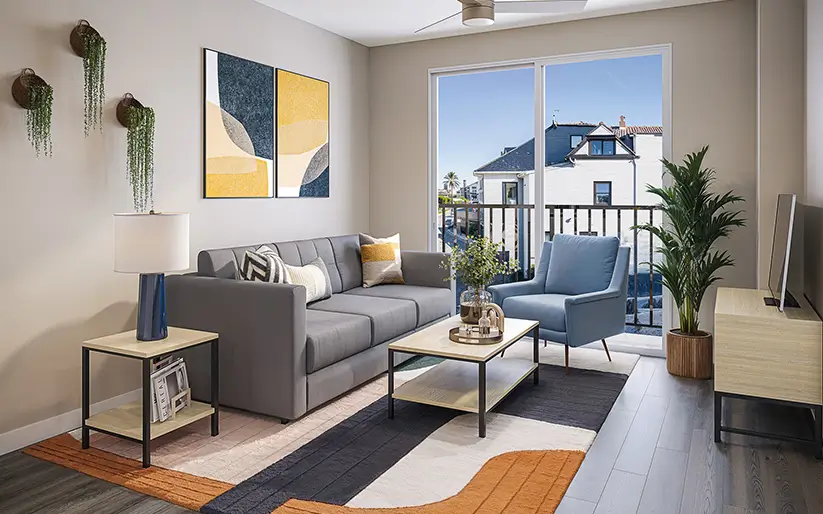 furnished living room