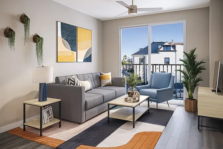 furnished living room